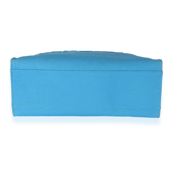 Versace La Medusa Blue Canvas Logo Tote - Picture 5 of 7